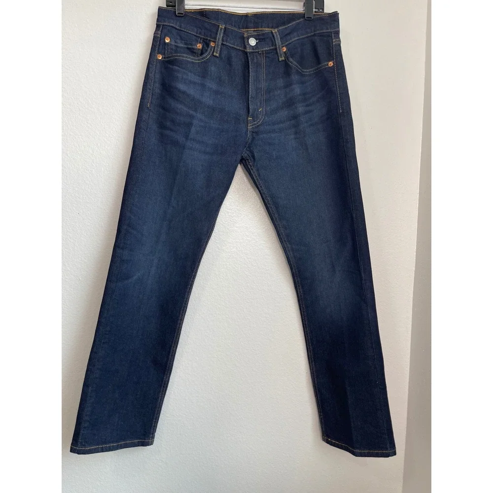 Levis 513 Slim Straight Jeans Mens 32x30 Dark Wash Indigo Denim Pants